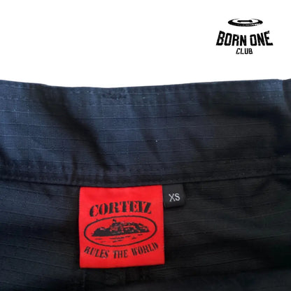 Calça Corteiz Black With Red Logo Cargos