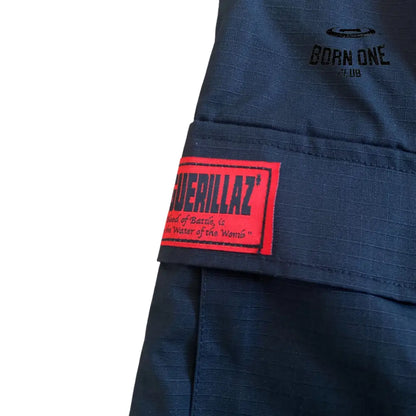 Calça Corteiz Black With Red Logo Cargos