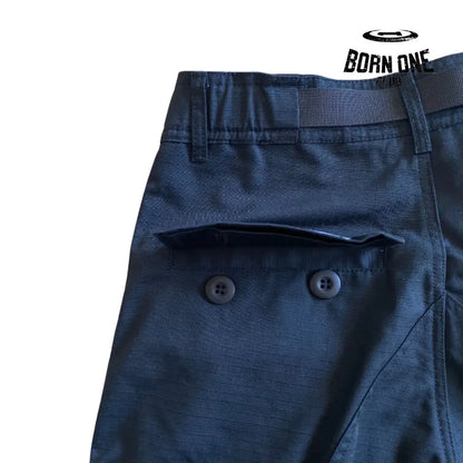 Calça Corteiz Black With Red Logo Cargos