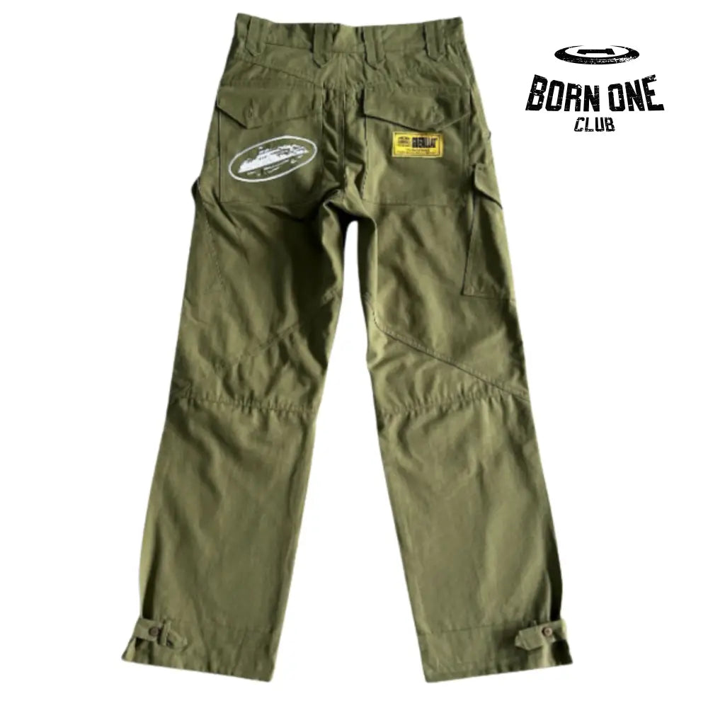 Calça Corteiz Slant Pocket Military Green Bottoms