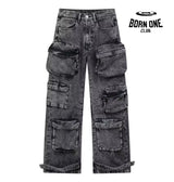 Calça Jeans UTILITY Cargo Com Bolsos