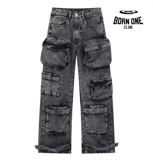 Calça Jeans UTILITY Cargo Com Bolsos