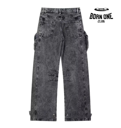Calça Jeans UTILITY Cargo Com Bolsos