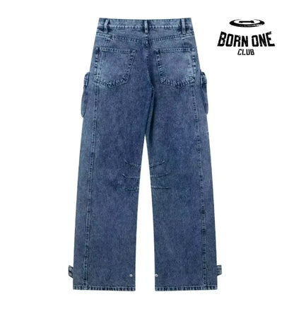 Calça Jeans UTILITY Cargo Com Bolsos