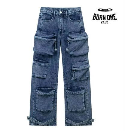 Calça Jeans UTILITY Cargo Com Bolsos