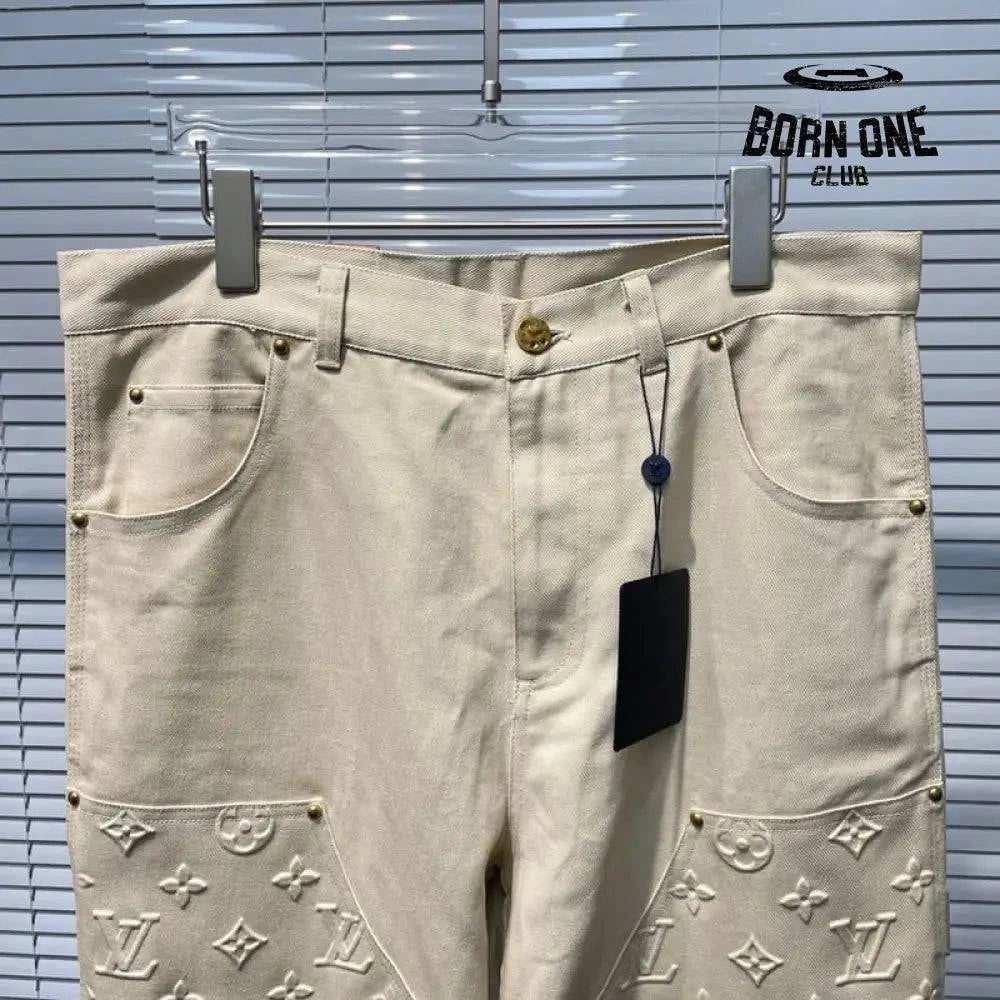 Calça Louis Vuitton Monogram Workwear Carpenter Cream