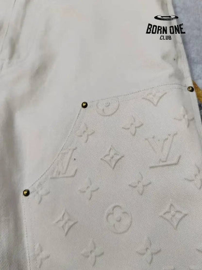 Calça Louis Vuitton Monogram Workwear Carpenter Cream