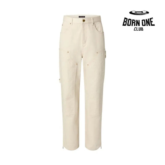 Calça Louis Vuitton Monogram Workwear Carpenter Cream
