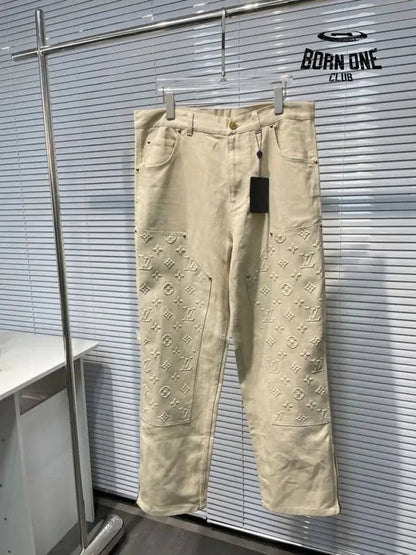 Calça Louis Vuitton Monogram Workwear Carpenter Cream