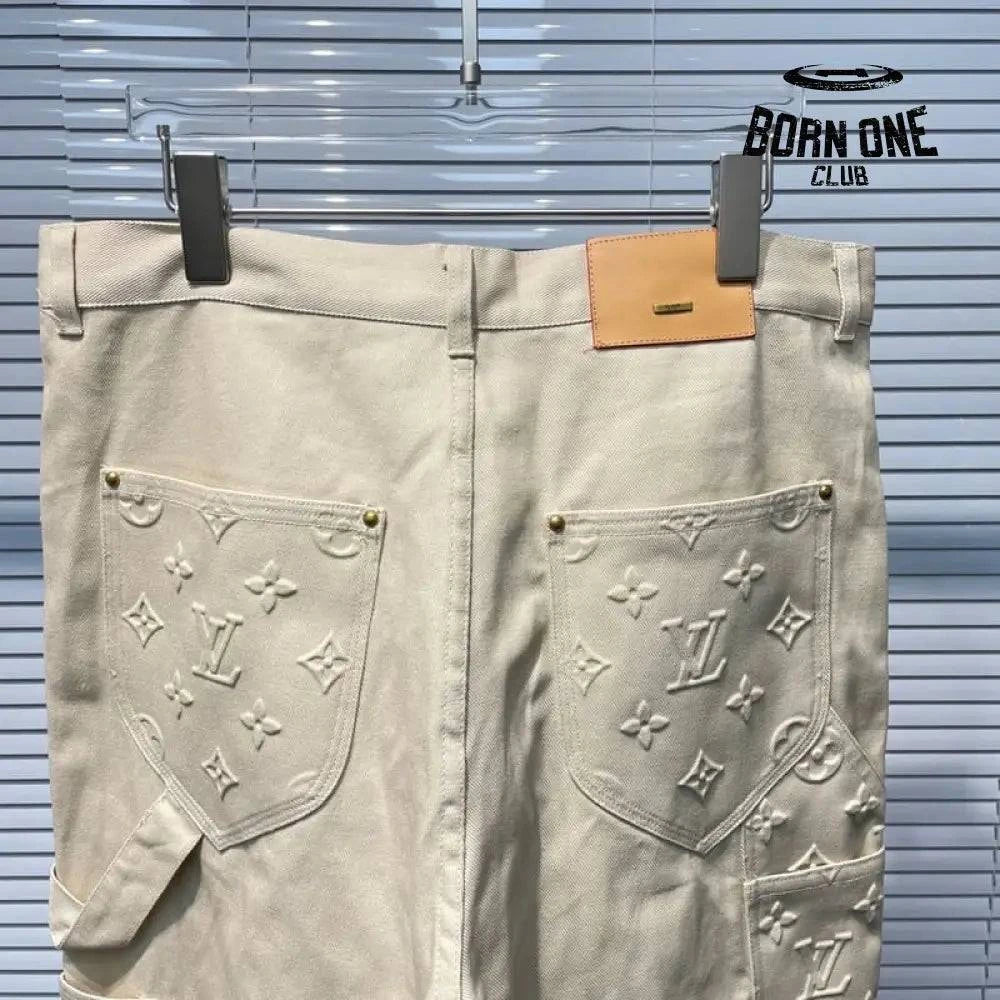 Calça Louis Vuitton Monogram Workwear Carpenter Cream