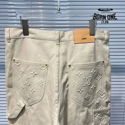 Calça Louis Vuitton Monogram Workwear Carpenter Cream