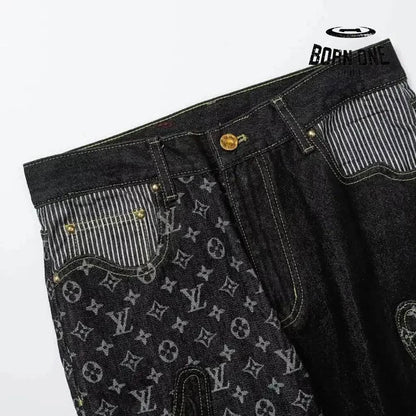 Calça Louis Vuitton x Nigo Monogram Patchwork Denim