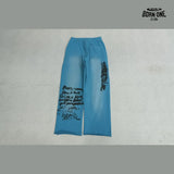 Calça Moletom Paly Hollywood Devil Face Sweatpant Blue