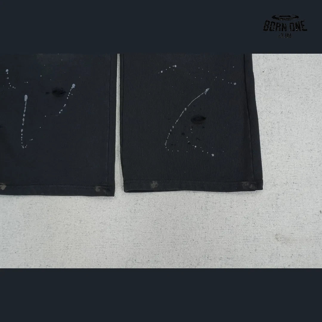Calça Moletom Satoshi Nakamoto Distressed Logo Sweatpant Black