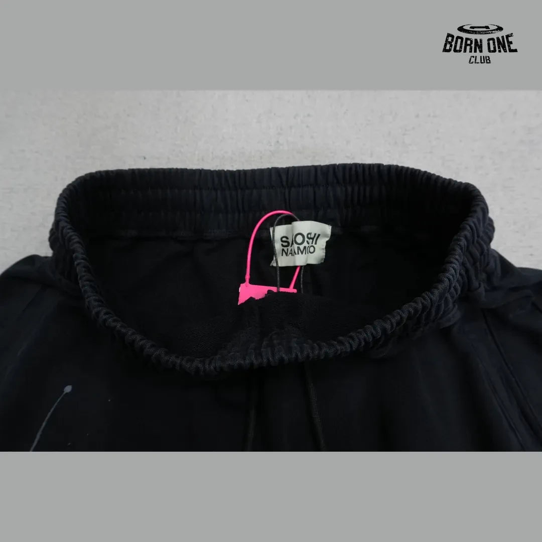 Calça Moletom Satoshi Nakamoto Distressed Logo Sweatpant Black