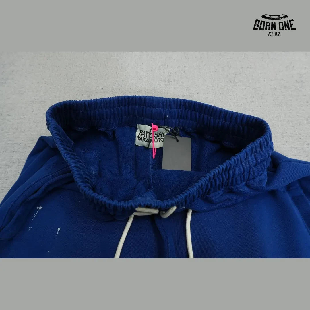 Calça Moletom Satoshi Nakamoto Distressed Logo Sweatpant Blue