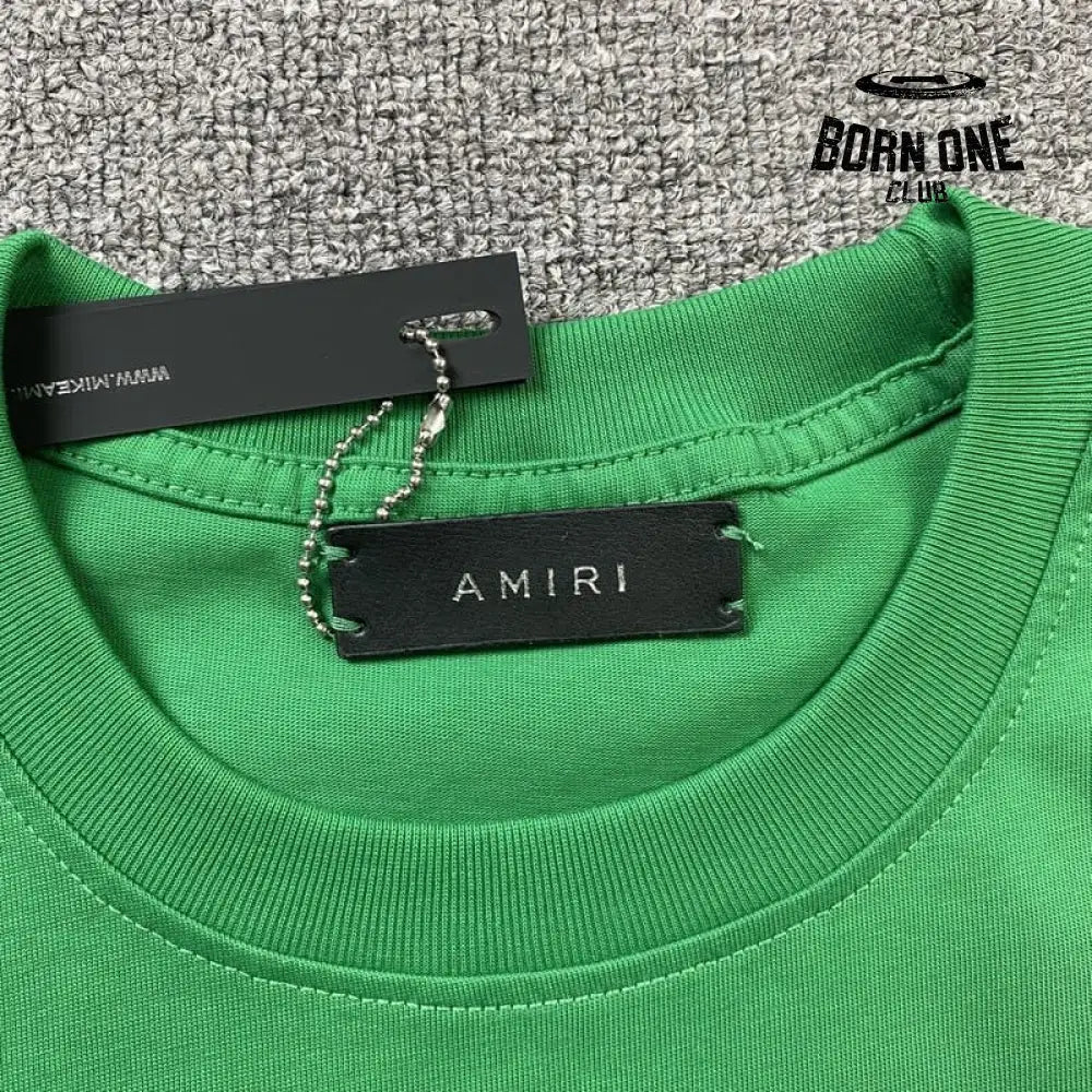 Camiseta Amiri Staggered Logo Verde