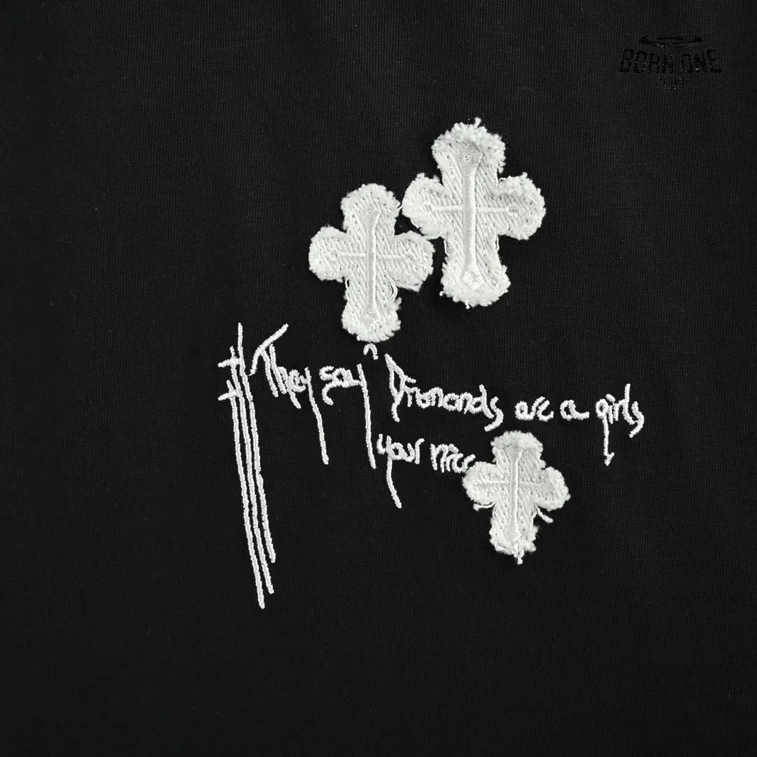 Camiseta Chrome Hearts Cross Patch Script Tee Black
