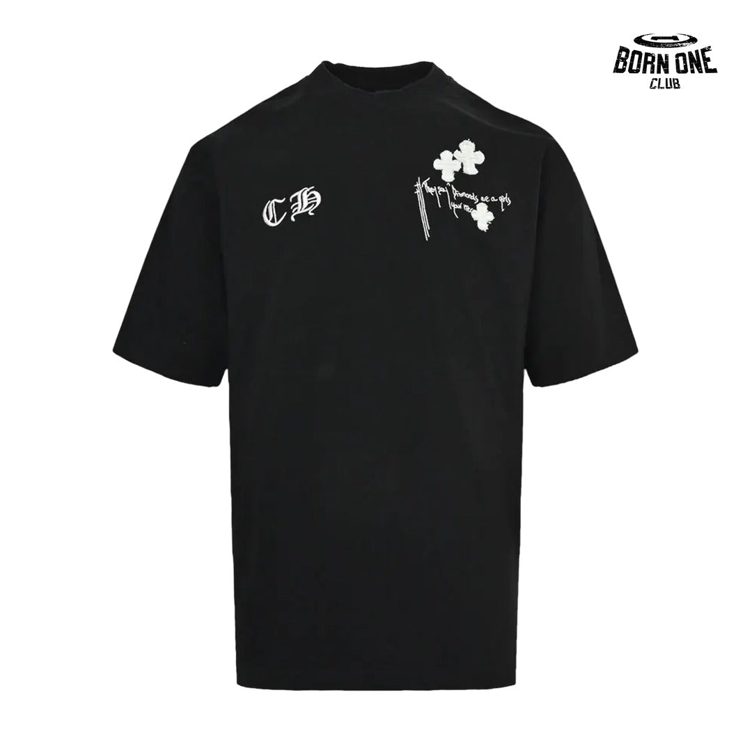Camiseta Chrome Hearts Cross Patch Script Tee Black
