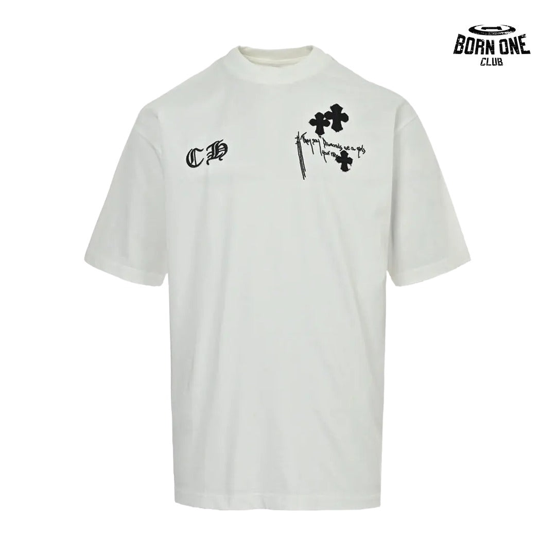 Camiseta Chrome Hearts Cross Patch Script Tee White