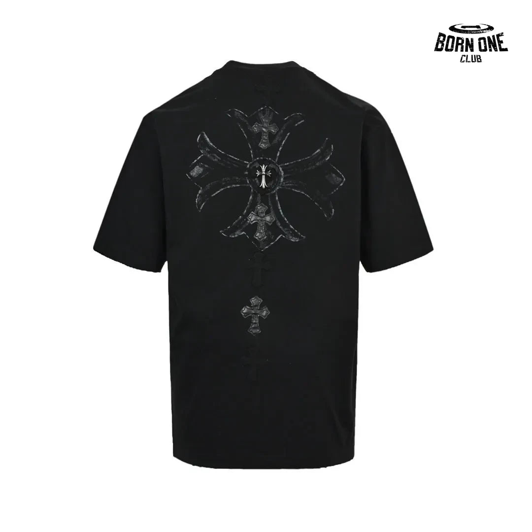 Camiseta Chrome Hearts Cross Print Patch Tee Black