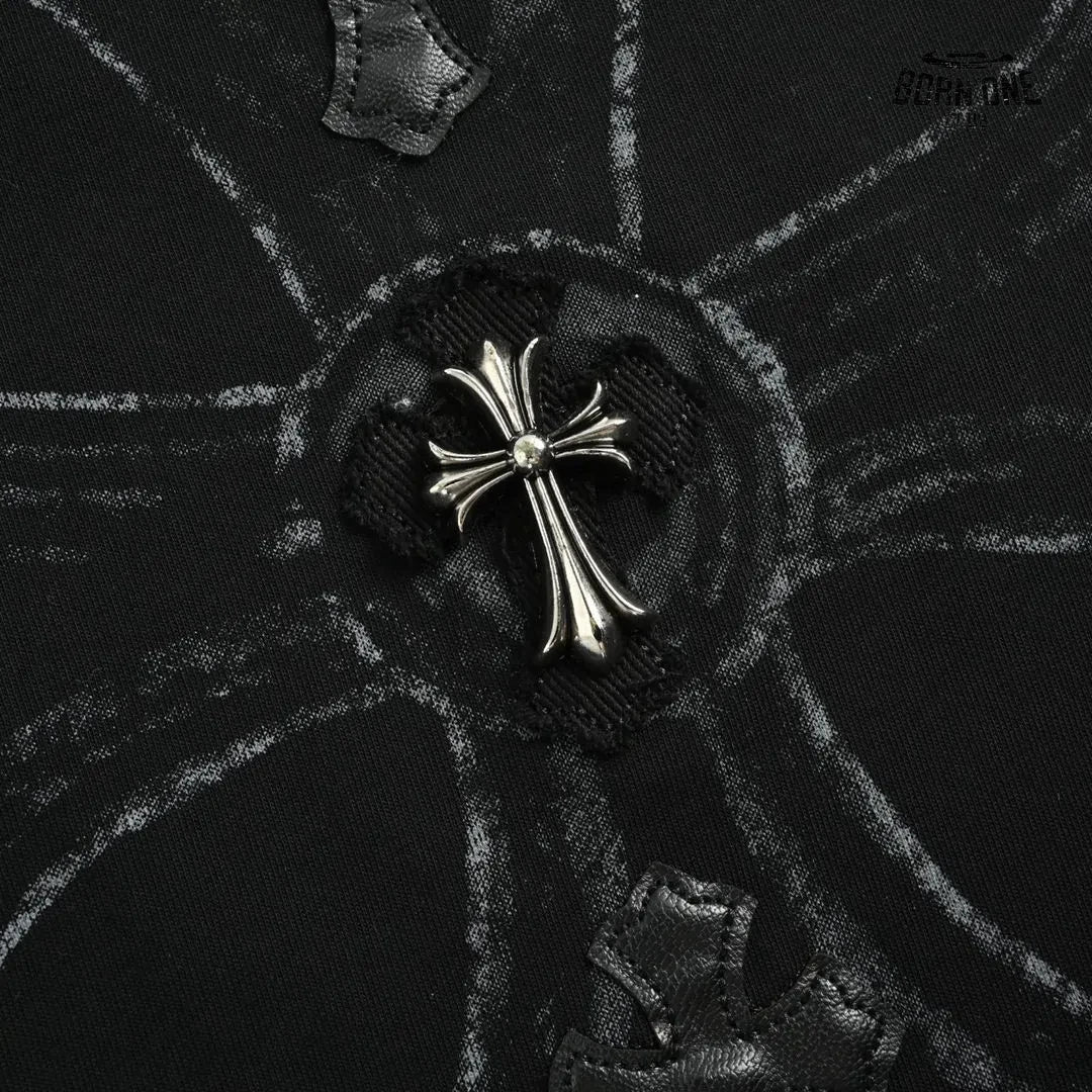 Camiseta Chrome Hearts Cross Print Patch Tee Black