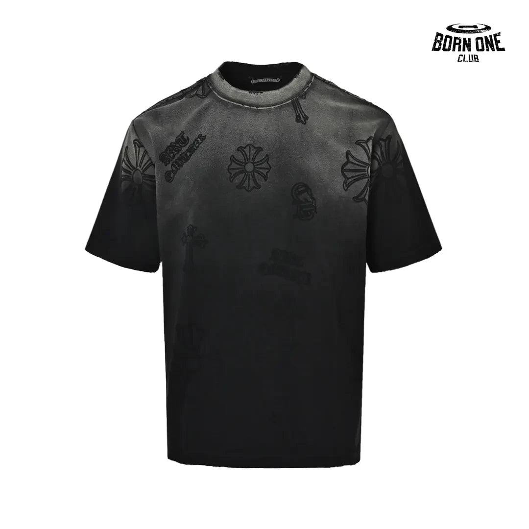 Camiseta Chrome Hearts Embossed Cross Washed Tee Black