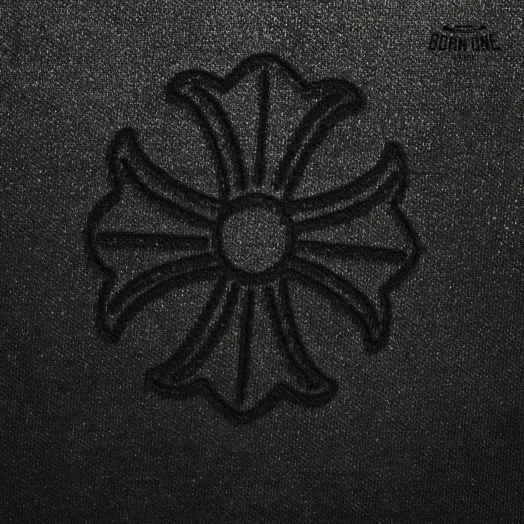 Camiseta Chrome Hearts Embossed Cross Washed Tee Black