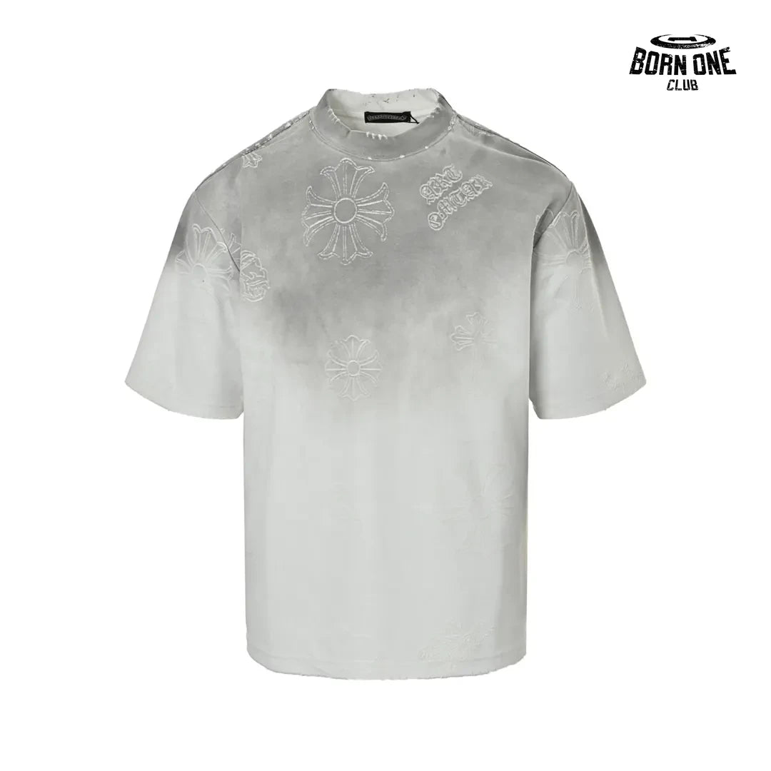 Camiseta Chrome Hearts Embossed Cross Washed Tee Grey