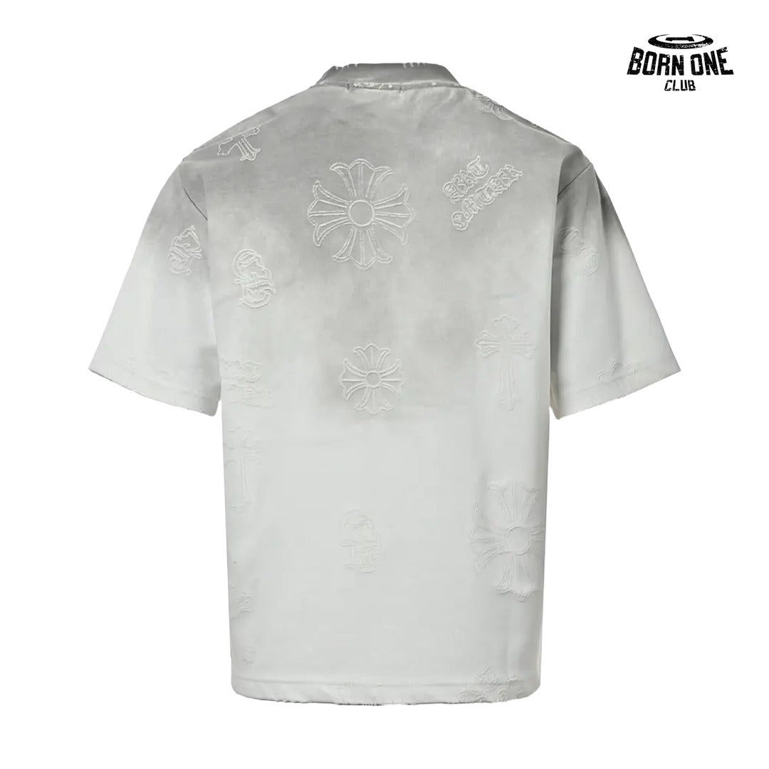 Camiseta Chrome Hearts Embossed Cross Washed Tee Grey