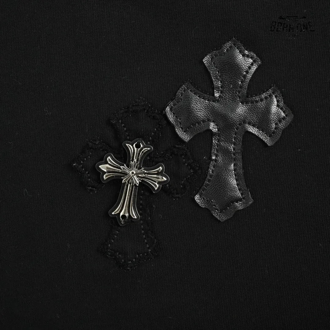 Camiseta Chrome Hearts Leather Cross Hardware Tee Black