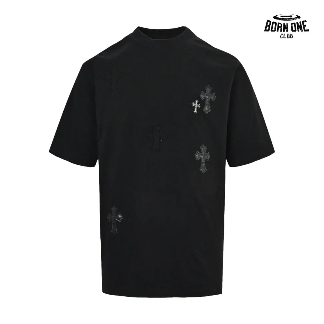 Camiseta Chrome Hearts Leather Cross Hardware Tee Black