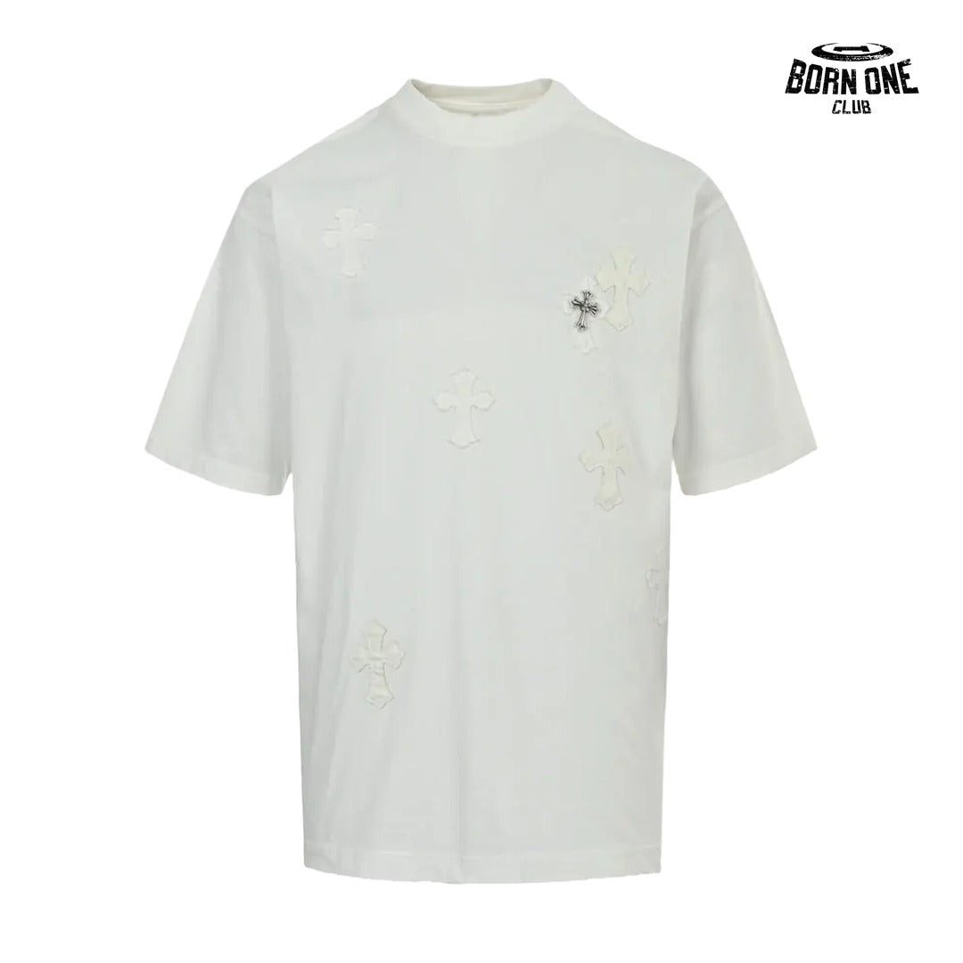 Camiseta Chrome Hearts Leather Cross Hardware Tee White