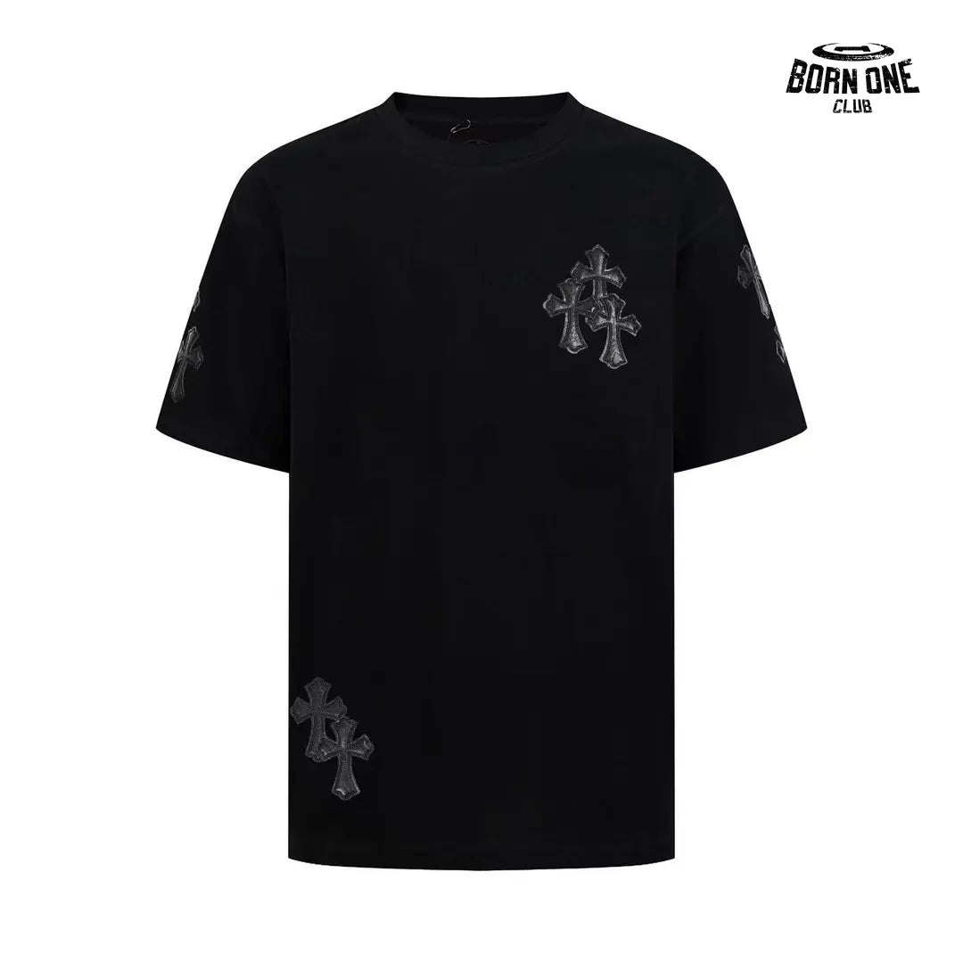 Camiseta Chrome Hearts Leather Cross Patch Tee Black