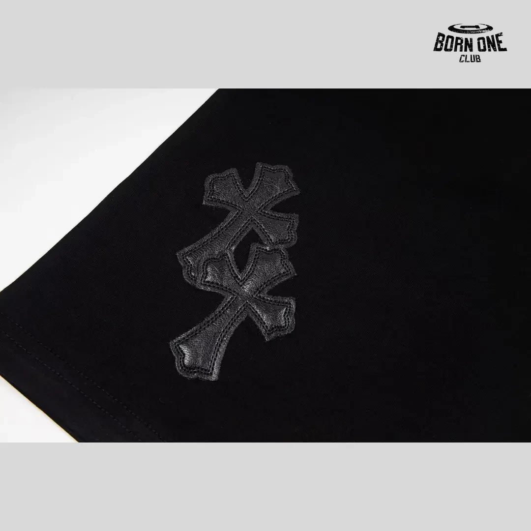 Camiseta Chrome Hearts Leather Cross Patch Tee Black