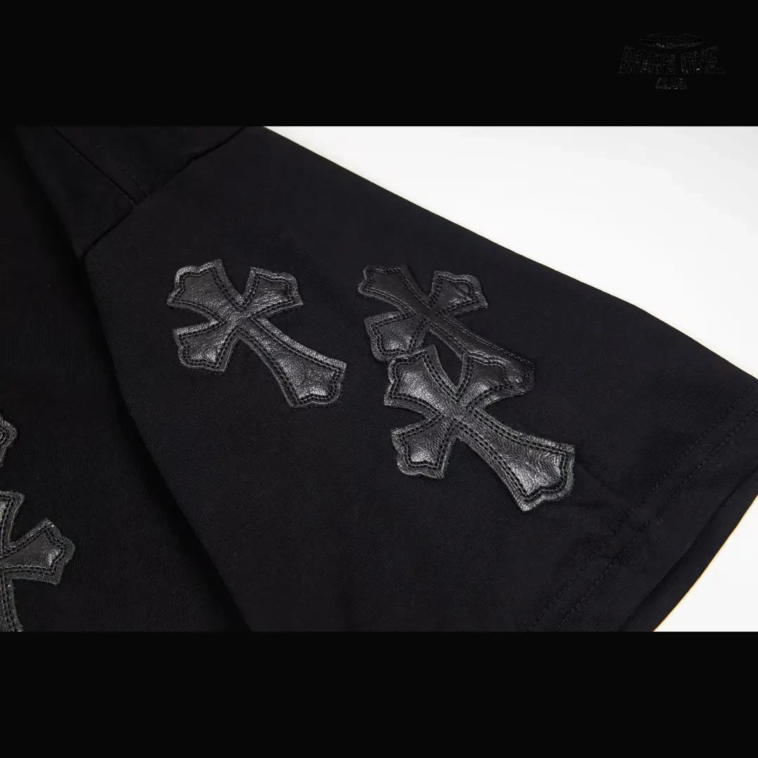 Camiseta Chrome Hearts Leather Cross Patch Tee Black
