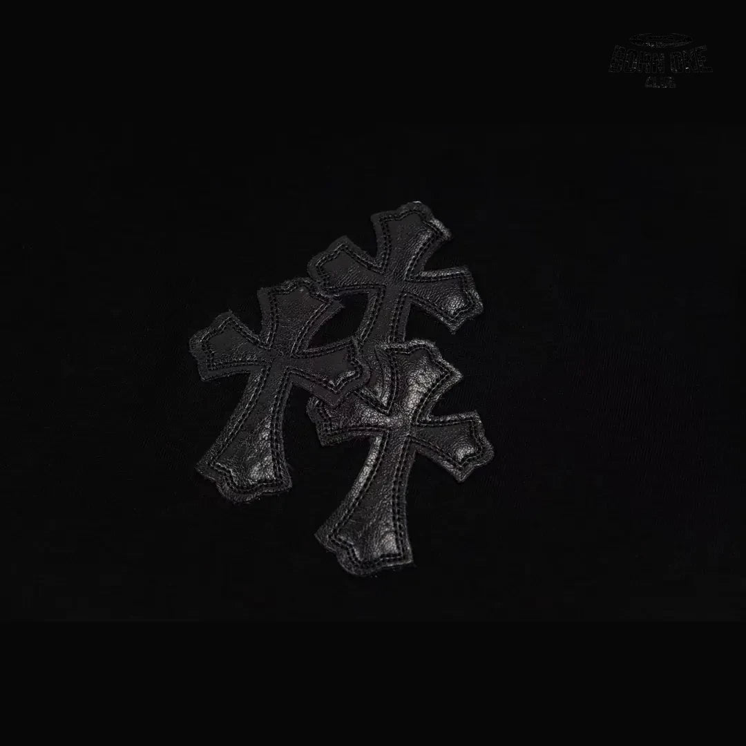 Camiseta Chrome Hearts Leather Cross Patch Tee Black