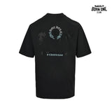 Camiseta Chrome Hearts Rhinestone Horseshoe Logo Tee Black