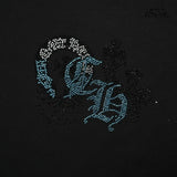 Camiseta Chrome Hearts Rhinestone Horseshoe Logo Tee Black