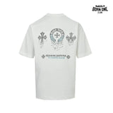 Camiseta Chrome Hearts Rhinestone Horseshoe Logo Tee White