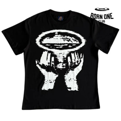 Camiseta Corteiz Alcatraz Hand Print Black P