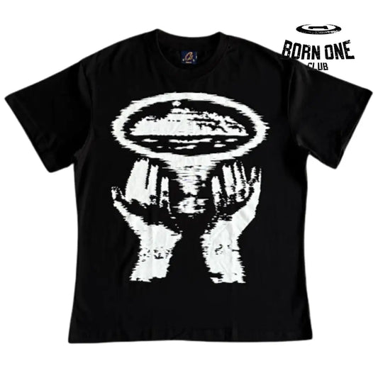 Camiseta Corteiz Alcatraz Hand Print Black P