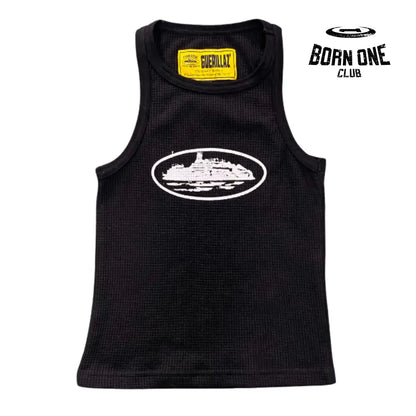Camiseta Corteiz Feminina Guerillaz Tank Top P / Preto e Branco