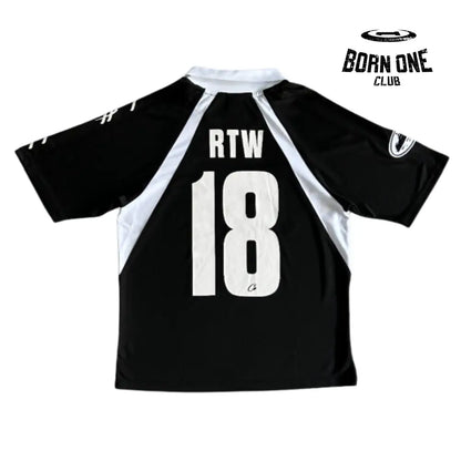 Camiseta Corteiz Panel Jersey Black White