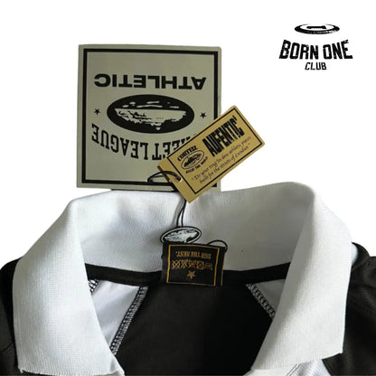 Camiseta Corteiz Panel Jersey Black White