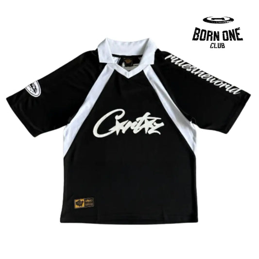 Camiseta Corteiz Panel Jersey Black White P