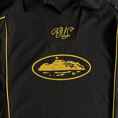 Camiseta Corteiz Talismo Football Jersey Black Yellow