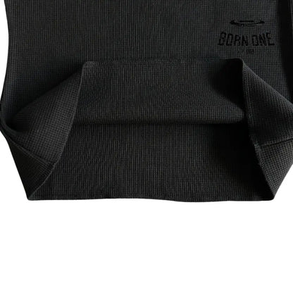 Camiseta Corteiz Waffle Tiger Stars Long Sleeve Black