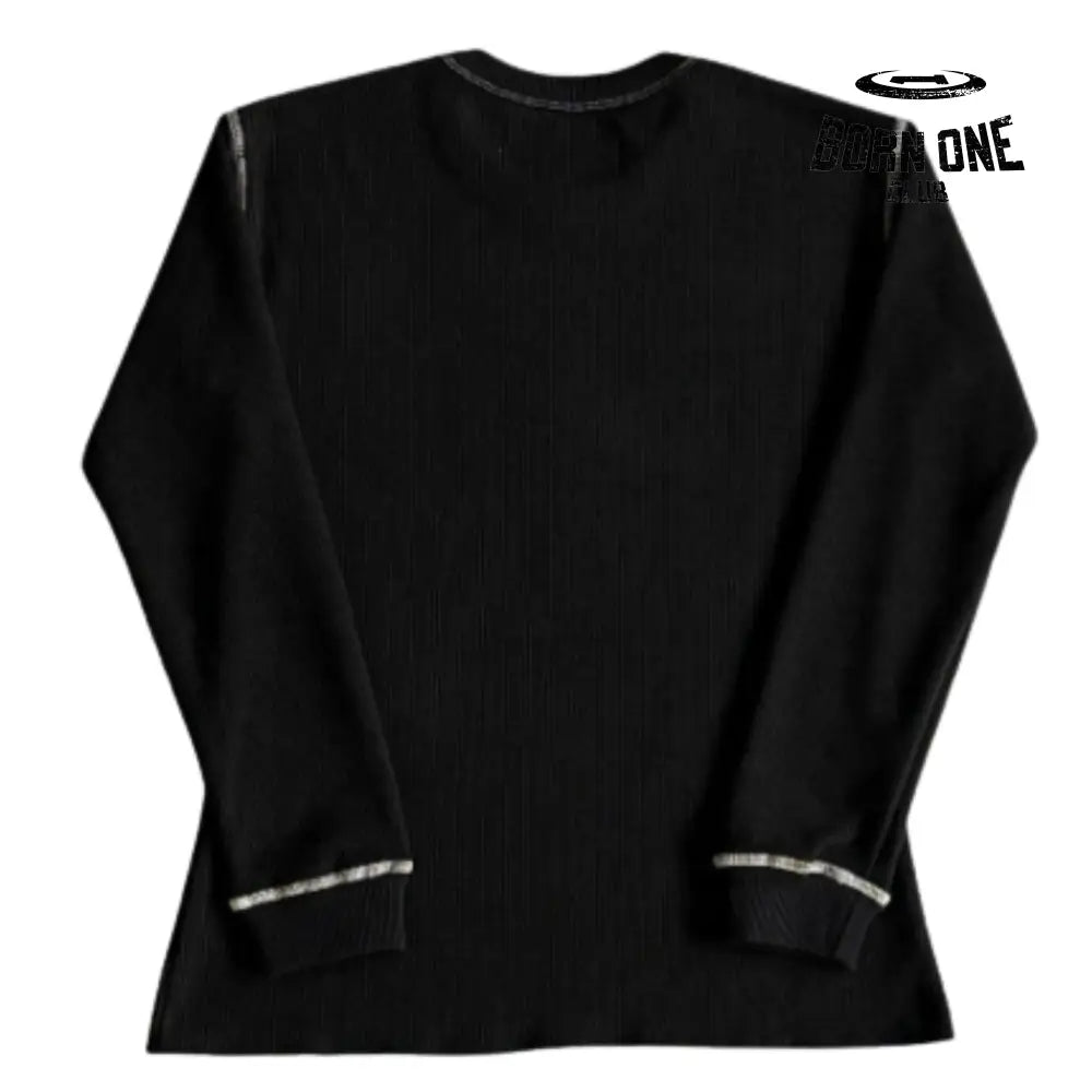 Camiseta Corteiz Waffle Tiger Stars Long Sleeve Black