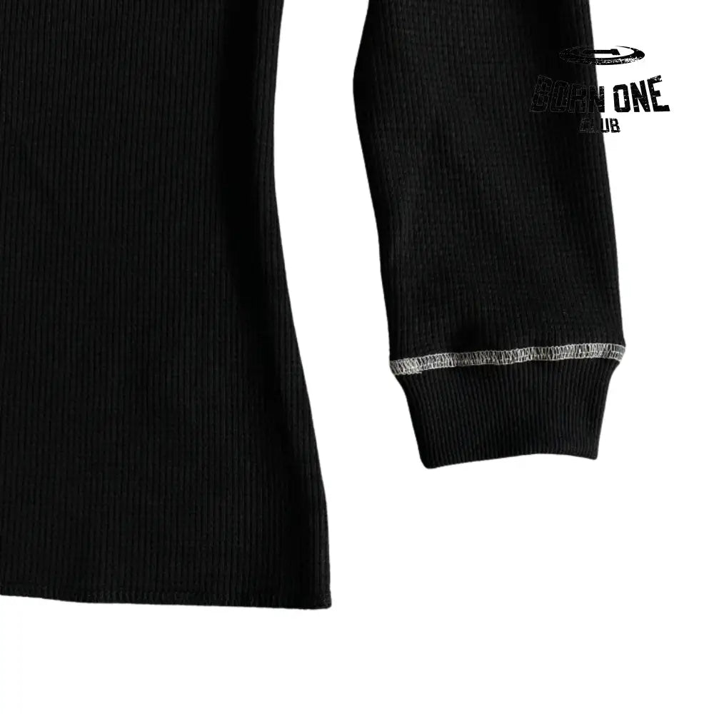 Camiseta Corteiz Waffle Tiger Stars Long Sleeve Black